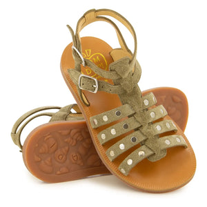 Pom d'Api - Plagette Stud Sandalen | Khaki