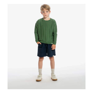 Matona - Gestreifter Bio-Baumwoll-Pullover | Grün