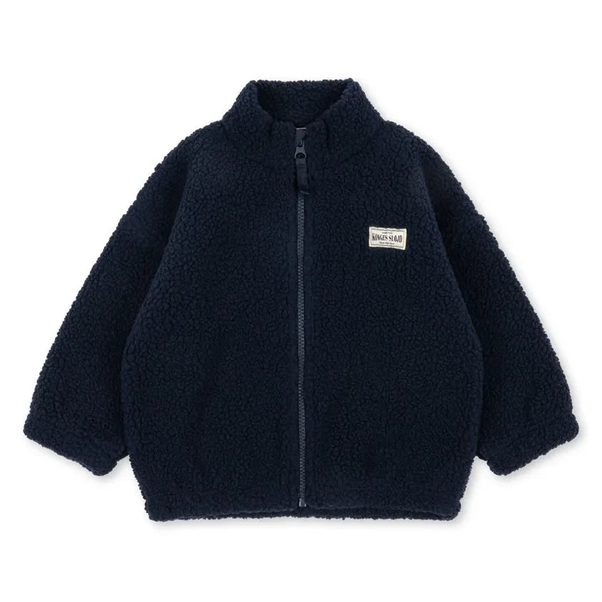 Konges Sløjd - Jody Uni Sherpa-Jacke aus recycelter Faser | Dunkelblau