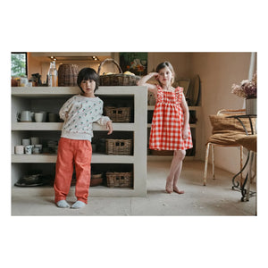 Emile et Ida - Karo-besticktes Kleid aus Bio-Baumwolle | Rot