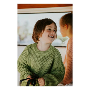 Yuki - Bio-Baumwolle Dicker Pullover | Oliv