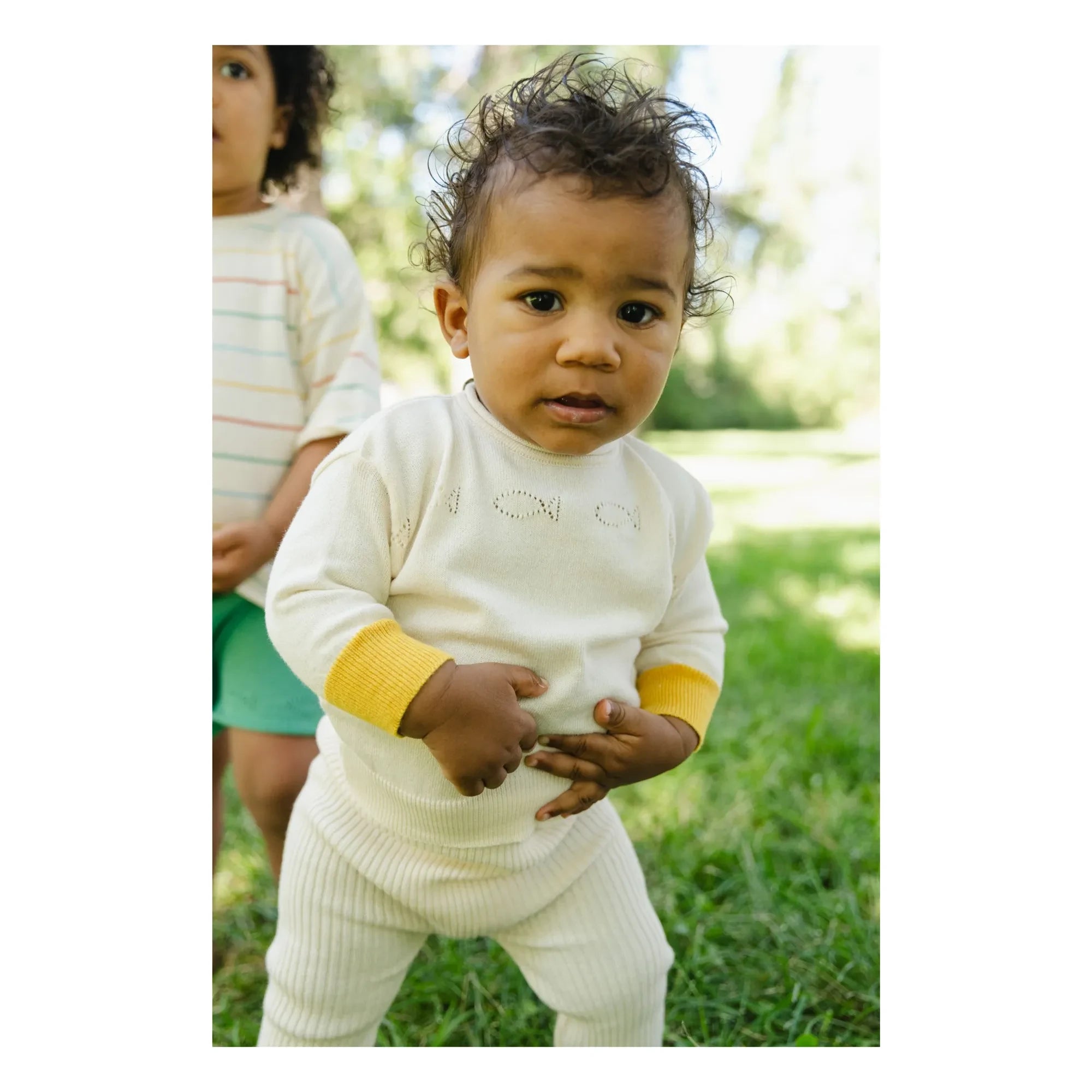 Bayiri - Little Fish Pullover aus Bio-Baumwolle | Ecru