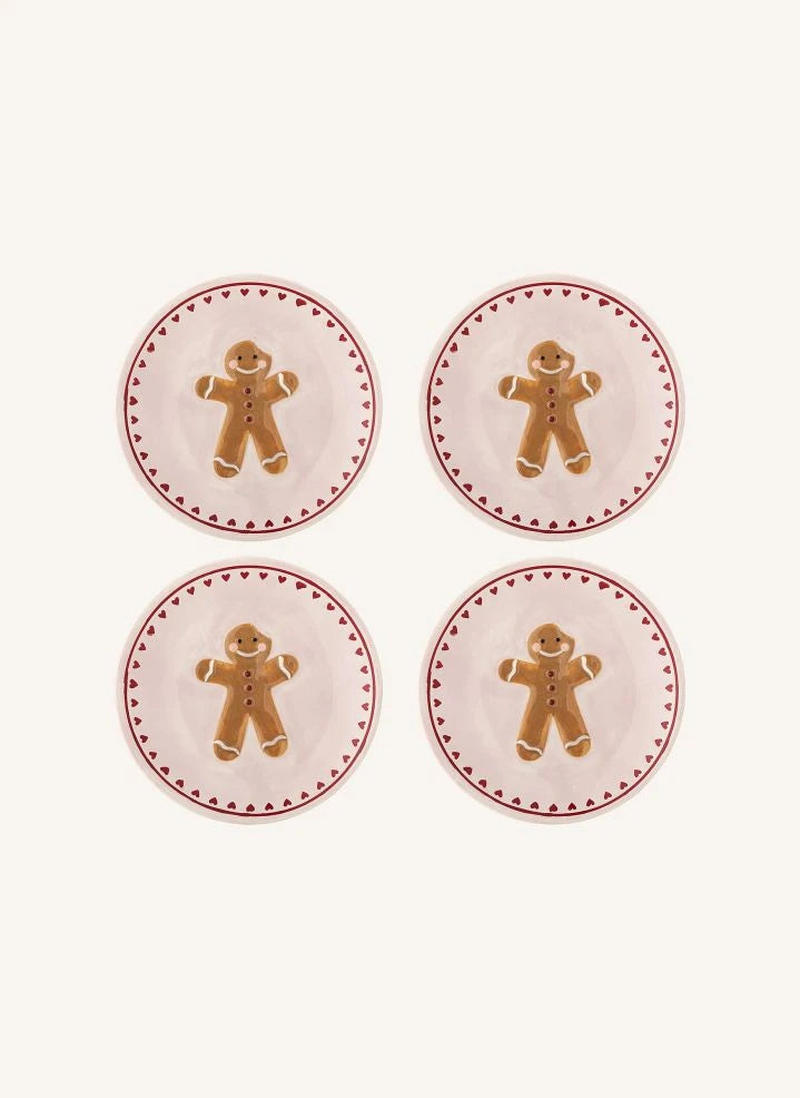 Bloomingville - Binna Dessertteller - 4er Set | Rosa
