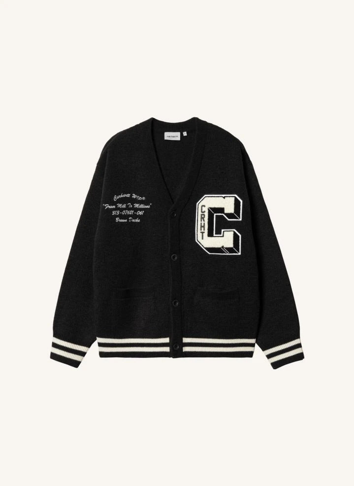 Carhartt WIP - Braune Enten Strickjacke | Schwarz