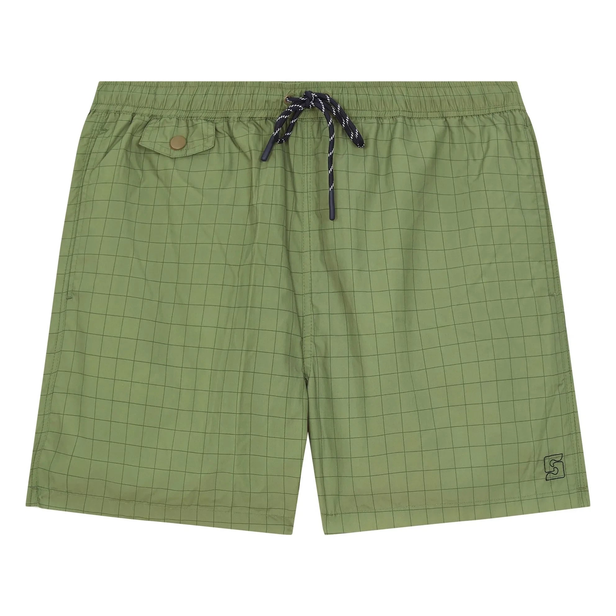 Smallable Man - Dante Karierte Badeshorts | Khaki