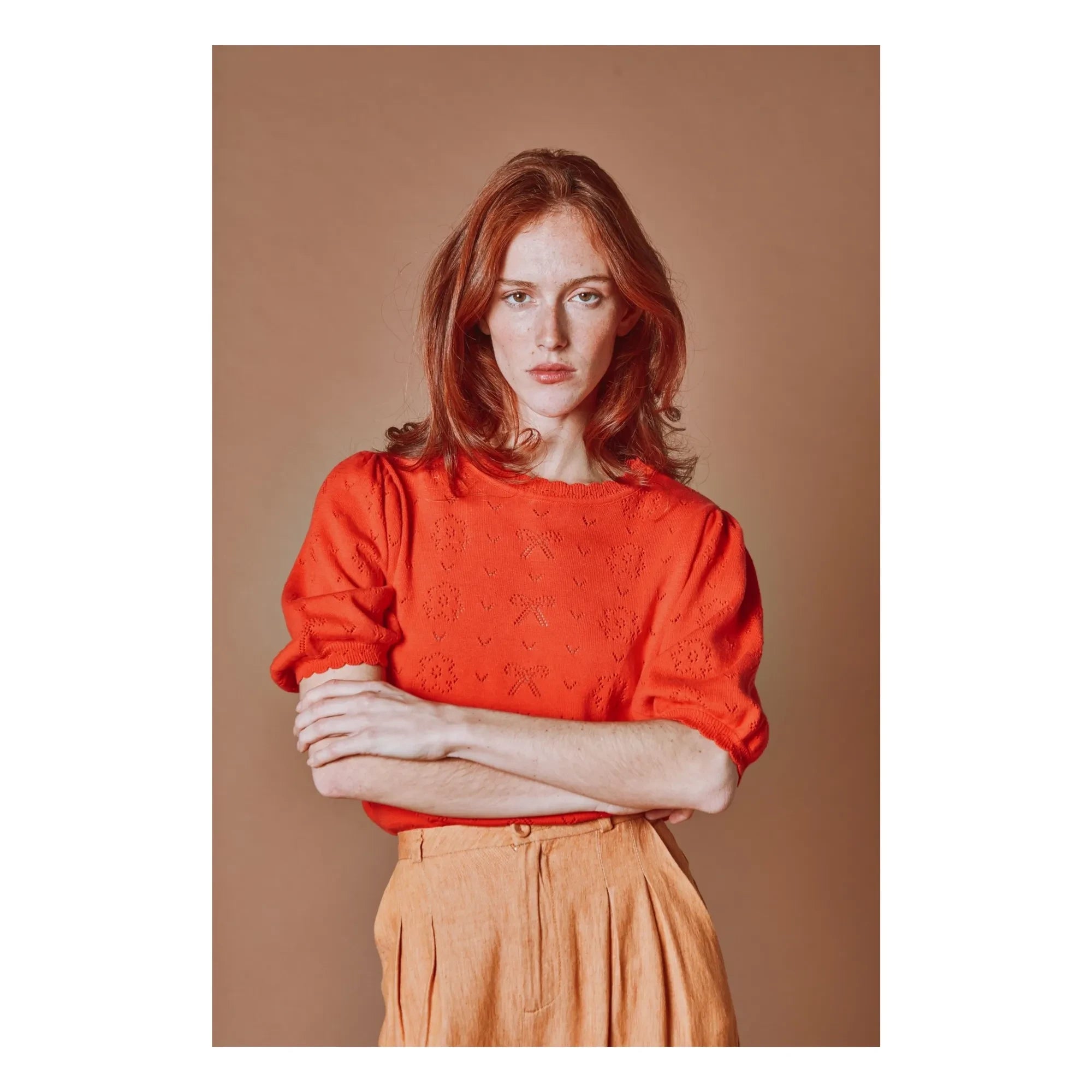Emile et Ida - Pullover mit Ajourmuster aus Bio-Baumwolle | Poppy