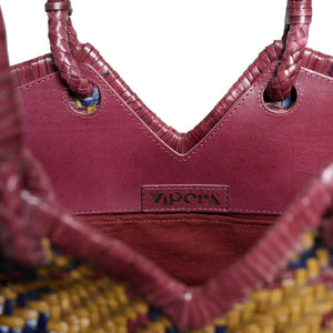 Vipera - Crudelia Madras Deri Tote | Yellow Curry rengi