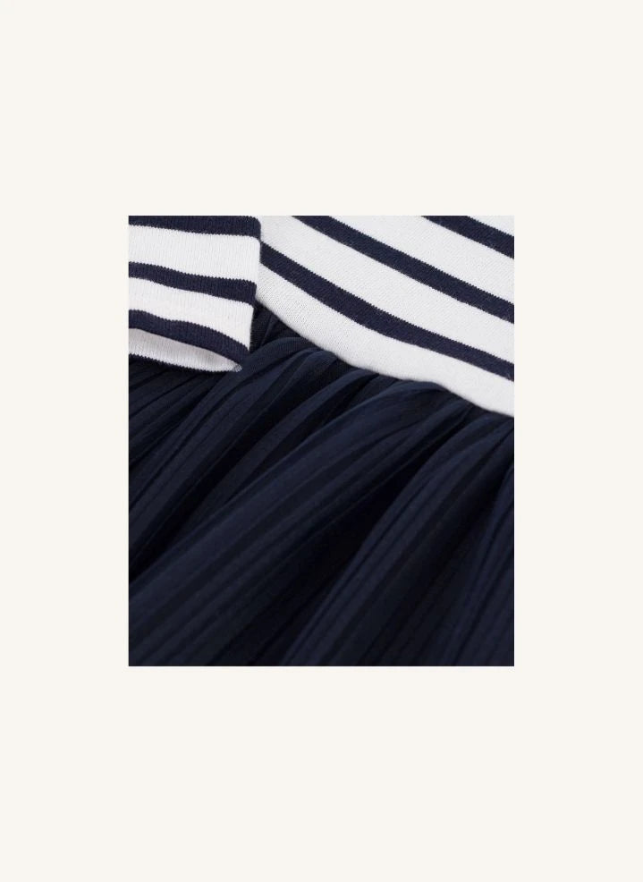 Petit Bateau - Gestreiftes Tüll-Babykleid | Marineblau