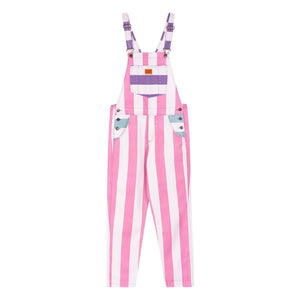 Favorite People - Amore Gestreifter Overall - Damenkollektion | Rosa