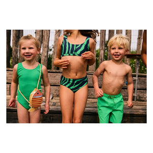 Beachlife - Zebra Knopf Badeanzug Recycelte Fasern | Grün