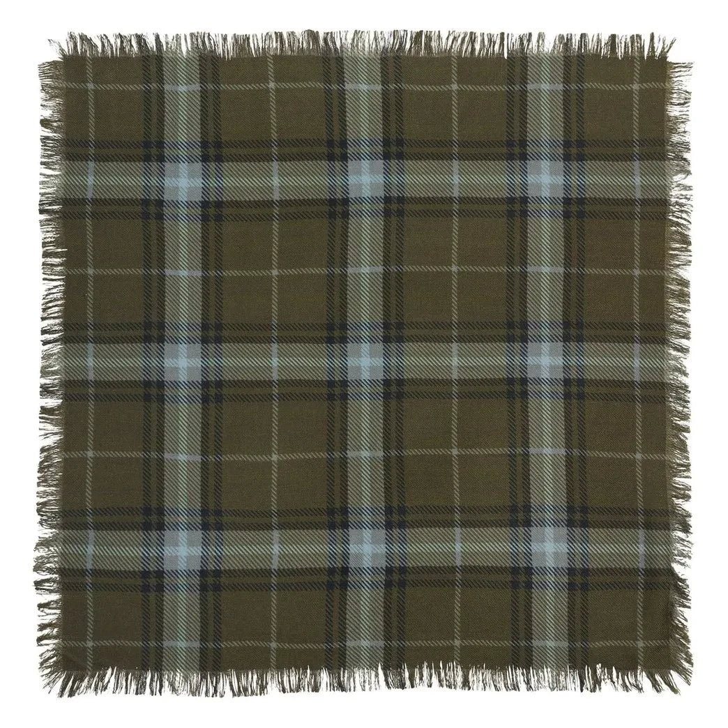 Bompard - Swann Tartan Kaschmir Mini-Schal | Olive