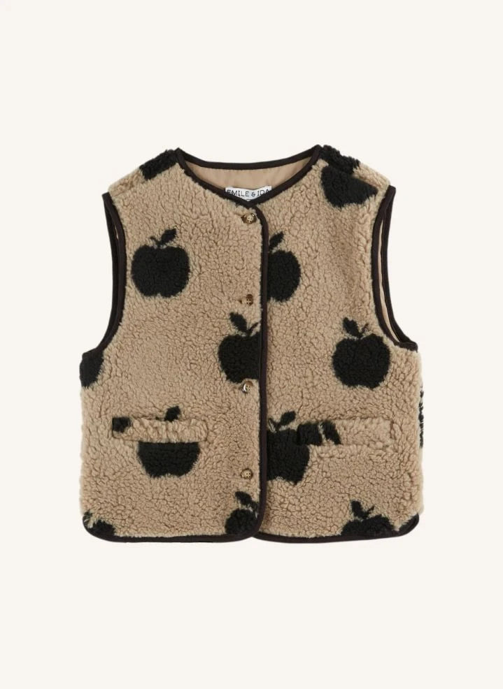 Emile et Ida - Apple Sherpa Ärmellose Jacke | Beige