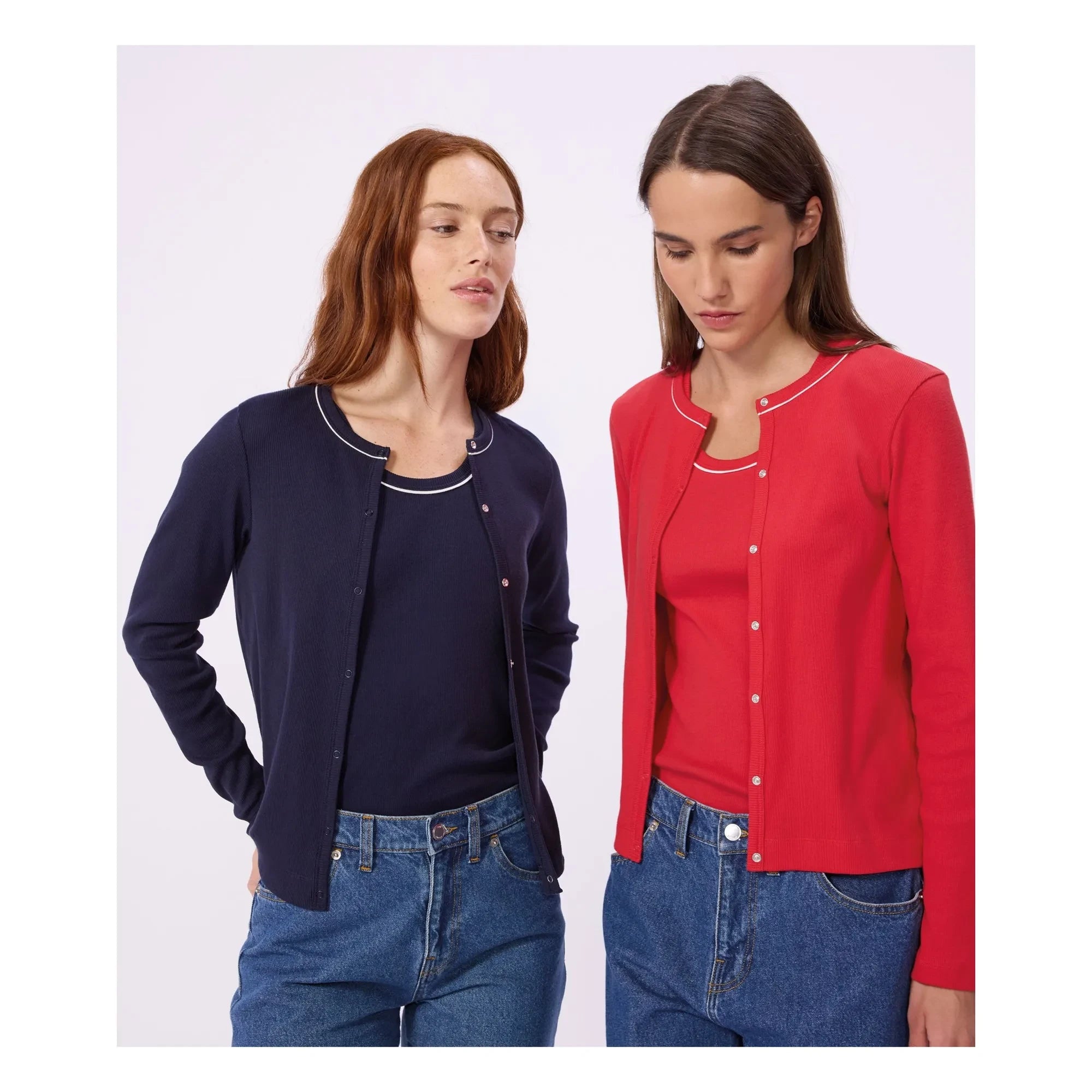 Petit Bateau - Strickjacke aus Cord | Marine