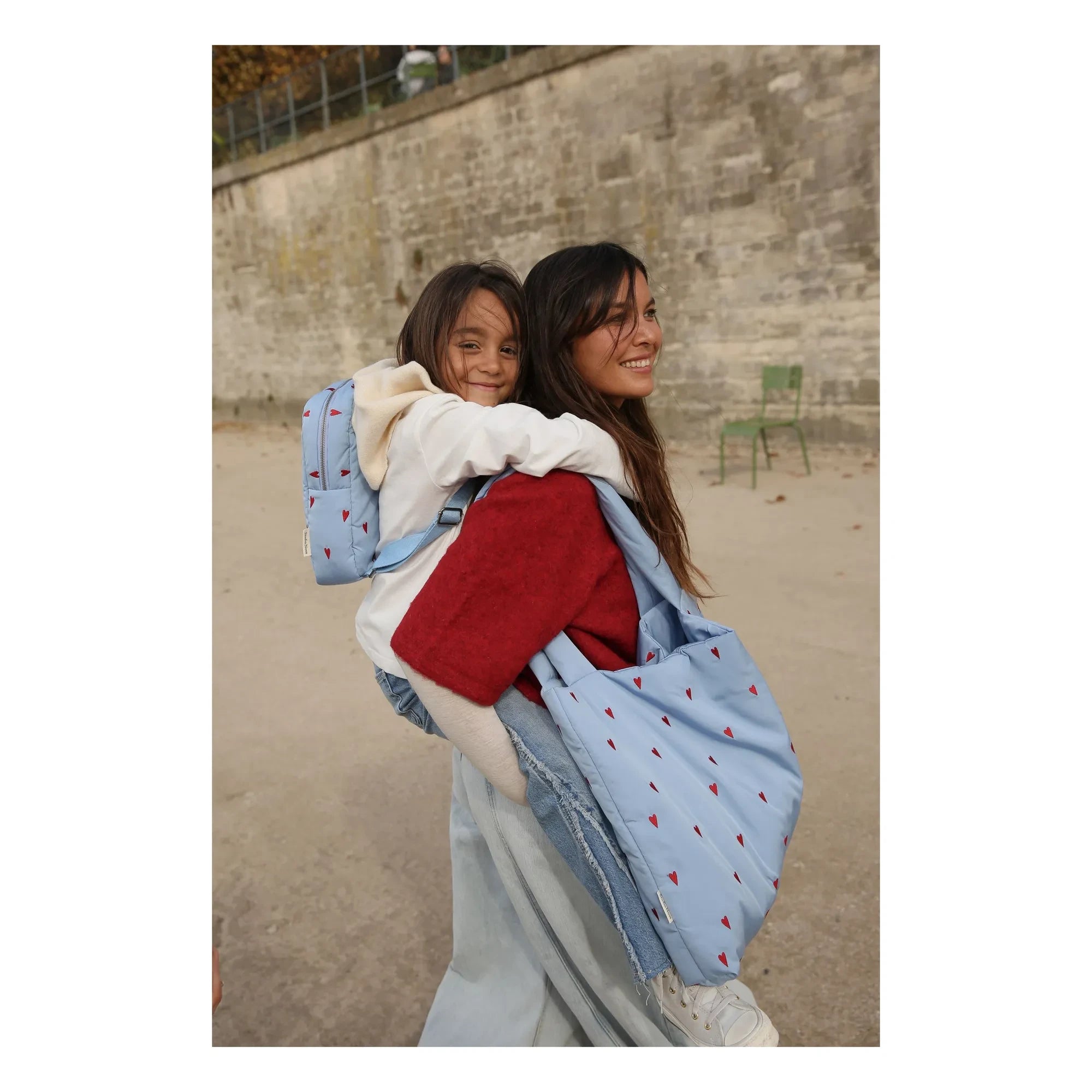 Studio Noos - Puffy Hearts Mama Tasche | Hellblau
