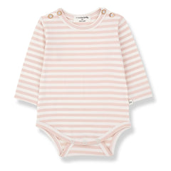1+ in the family - Gestreifter Biel Body | Beige rosa