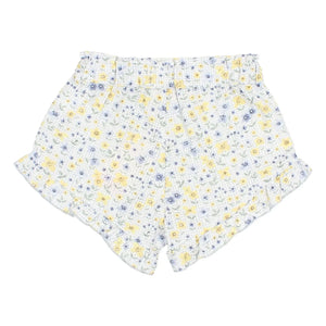 Búho - Seersucker Shorts mit Blumenmuster | Hellblau