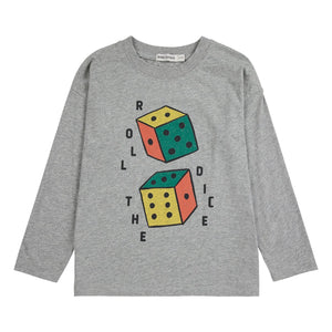 Bobo Choses - Roll The Dice Langarmshirt Bio-Baumwolle | Grau meliert