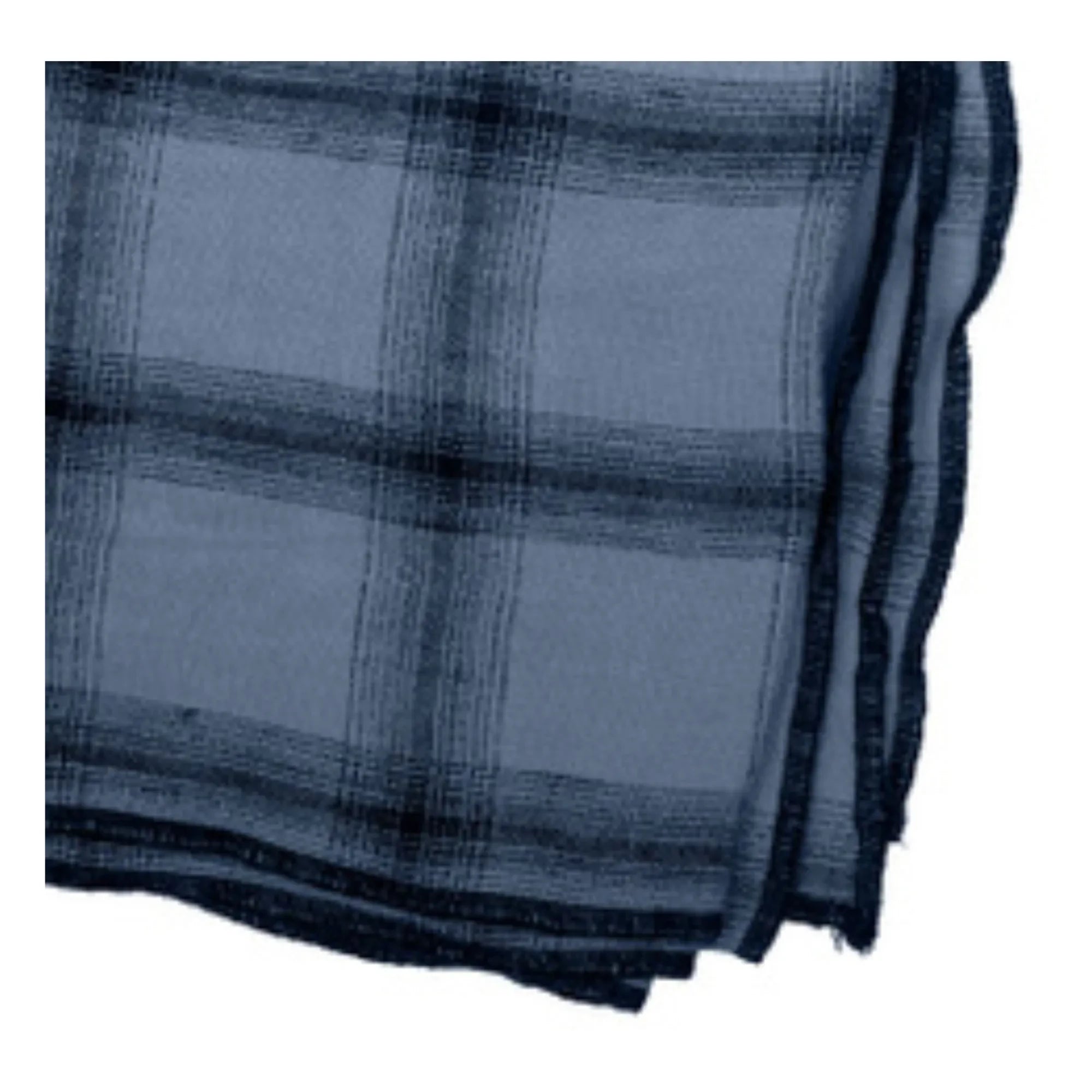 Le Monde Sauvage - Highlands Karierte Gewaschene Leinentischdecke | Nachtblau