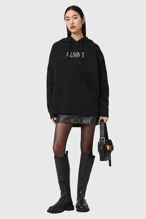 AllSaints kadın pamuklu kapüşonlu CORA sweatshirt