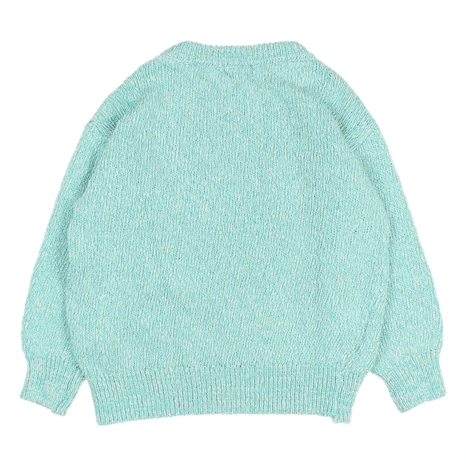 Búho - Chiné Pullover aus Bio-Baumwolle | Aqua