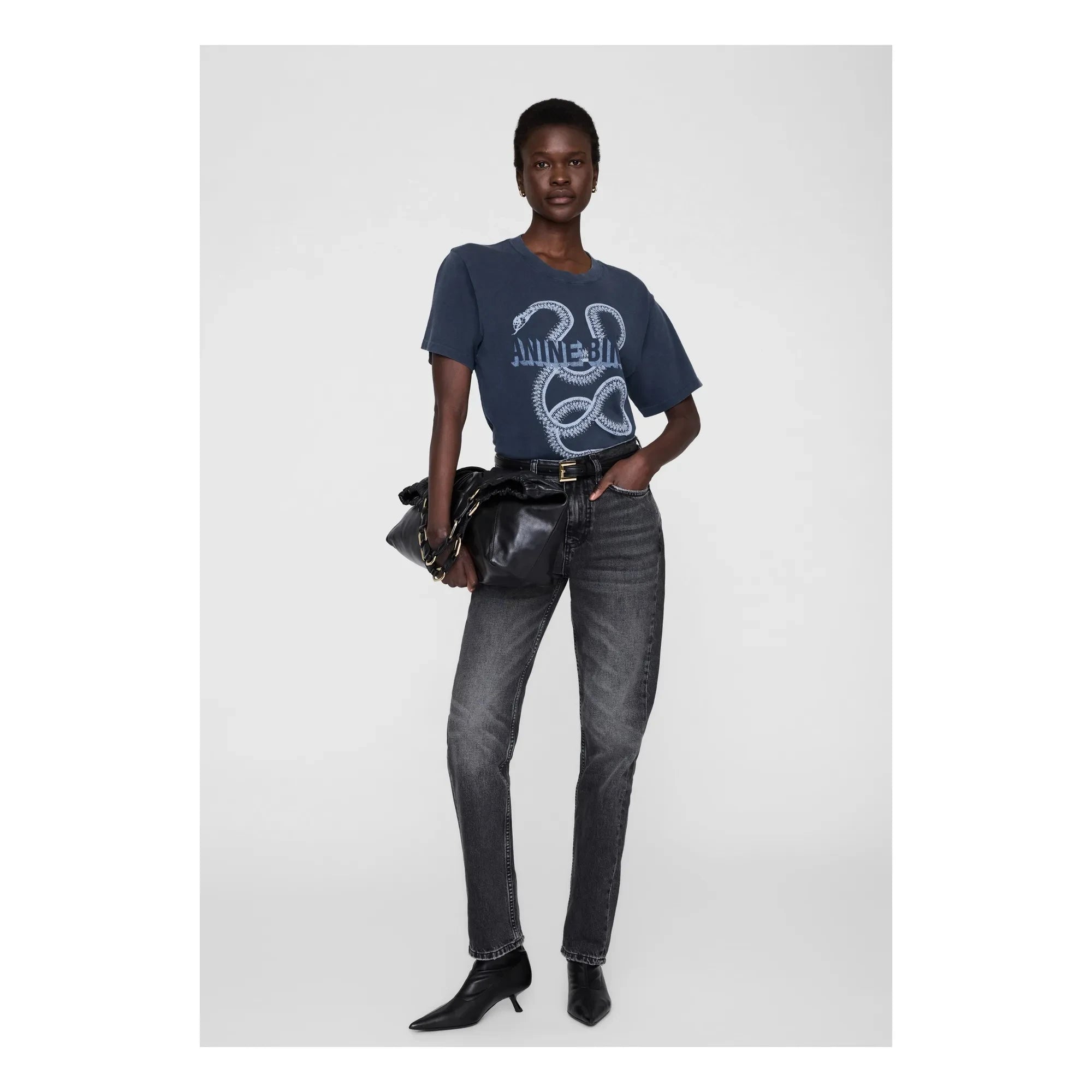 Anine Bing - Lili Snake T-Shirt | Schwarz