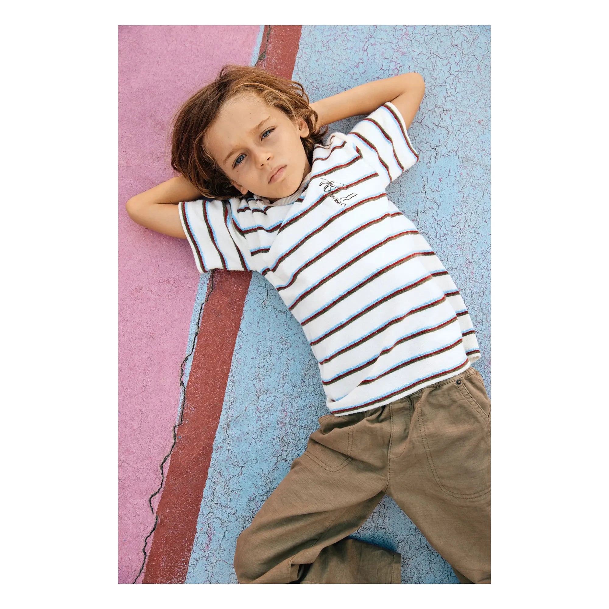 Bonton - Livo Gestreiftes Handtuch-T-Shirt | Weiß