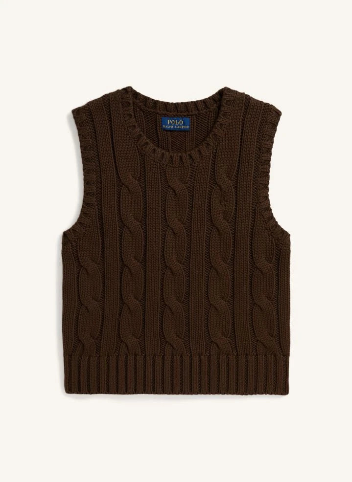 Ralph Lauren - Logo Ärmelloser Pullover | Braun