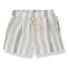 1+ in the family - Vilopriu Gestreifte Leinen-Bermudashorts | Ecru