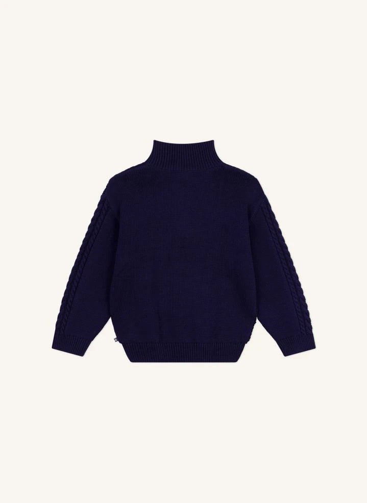Petit Bateau - Organic Baumwoll Kordelstrickpullover | Marineblau