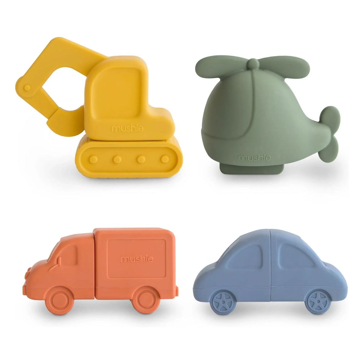 Mushie - Badespielzeug Fahrzeuge - 4er-Set
