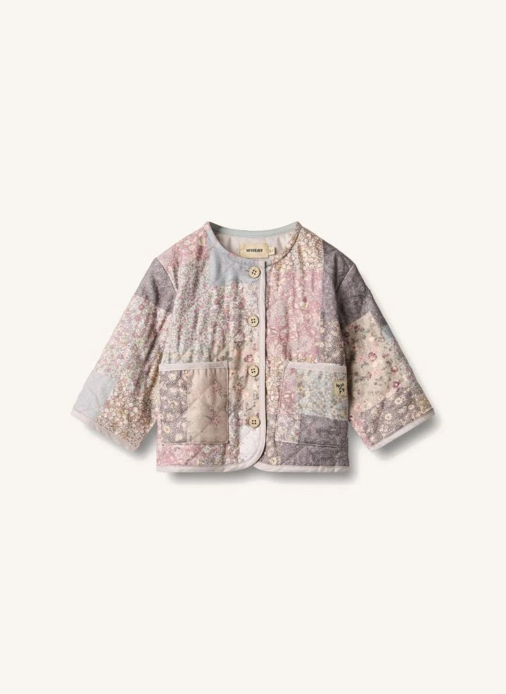 Wheat - Ima Patchwork Bio-Baumwolle Baby-Steppjacke | Puderrosa