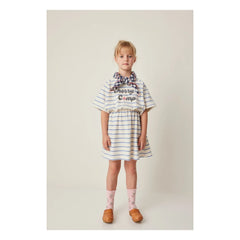 Tocoto Vintage - Frottee Gestreiftes Kleid | Ecru