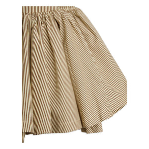 Mini Rodini - Gestreiftes Poplin Bio-Baumwoll Kleid mit Rüschen | Braun