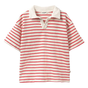 Cozmo - Drake Gestreiftes Poloshirt aus Bio-Baumwolle | Rot