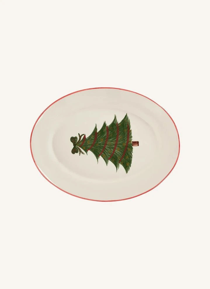 Anna + Nina - Weihnachtsbaum Servierplatte | Weiß