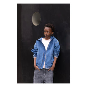 Finger in the nose - Bermuda Denim Oversize Sacha | Denim grau