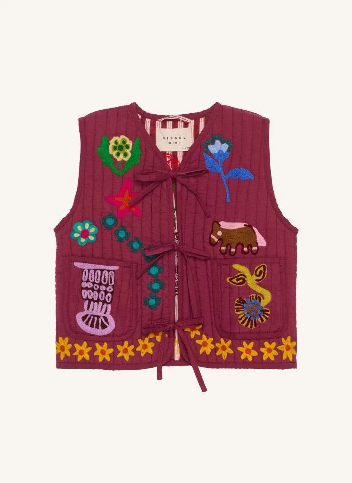 SISSEL EDELBO - Honey Coton Bio Ärmellose Weste - Kinderkollektion | Lila