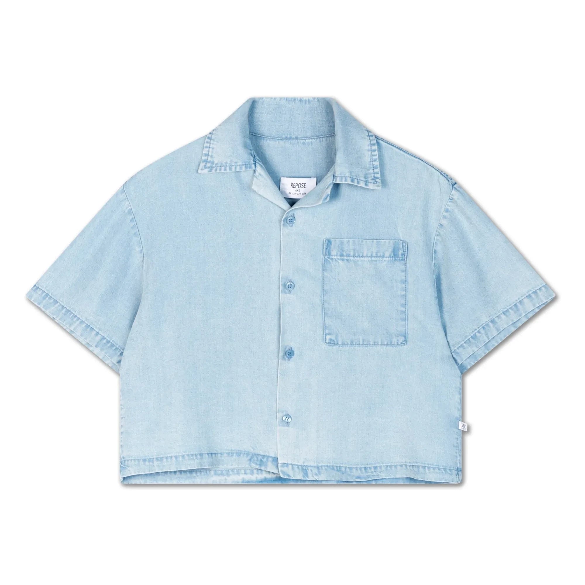 Repose AMS – Crop Tencel Hemd | Helles Denim