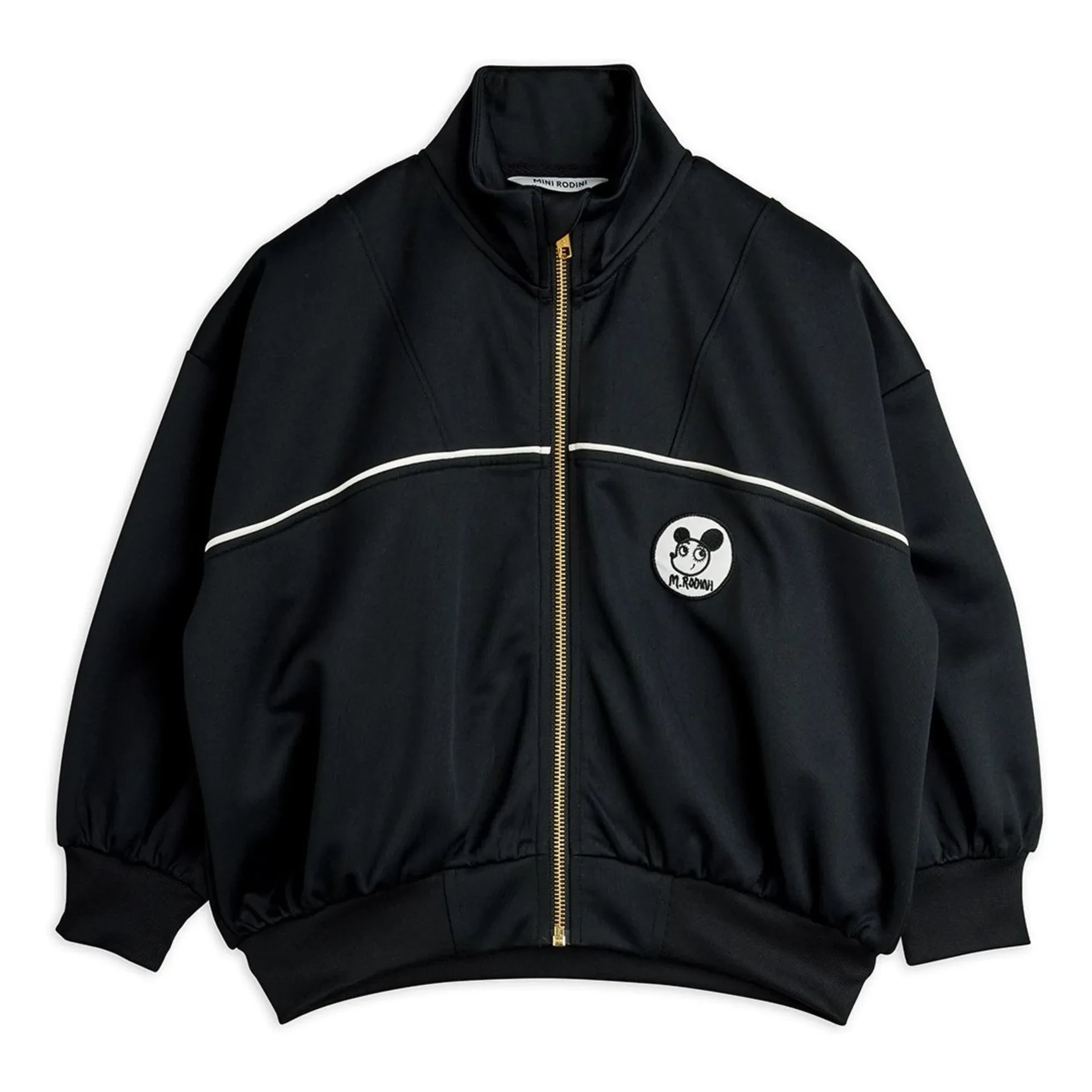 Mini Rodini - Trainingsjacke aus recycelter Faser mit Flicken | Schwarz