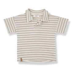 1+ in the family - Borrassa Gestreiftes Polo Leinen | Beige