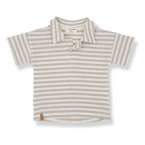 1+ in the family - Borrassa Gestreiftes Polo Leinen | Beige