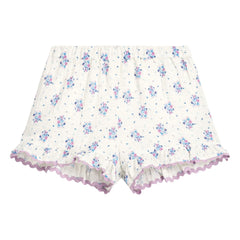 Louise Misha - Vallaloid Rüschenshorts mit Blumenmuster | Creme