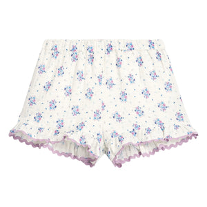 Louise Misha - Vallaloid Rüschenshorts mit Blumenmuster | Creme