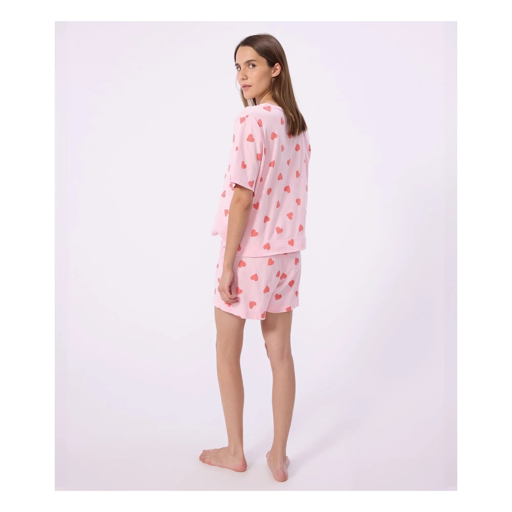 Petit Bateau - Pyjamashorts mit Herzchen | Rosa