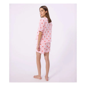 Petit Bateau - Pyjamashorts mit Herzchen | Rosa