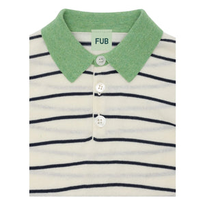 FUB - Gestreiftes Poloshirt Extra Fine Knit Bio-Baumwolle | Ecru