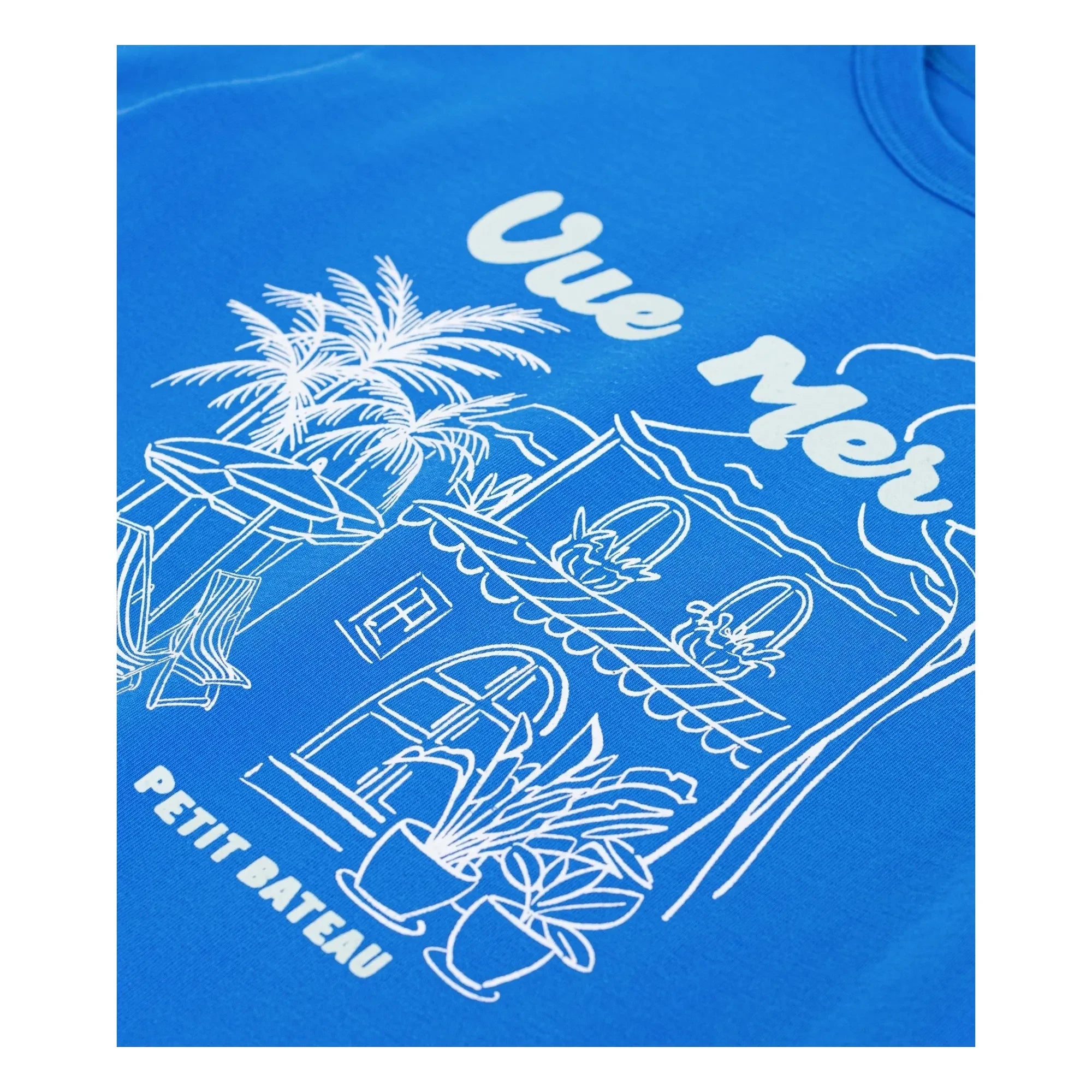 Petit Bateau - Weites T-Shirt Meerblick Bio-Baumwolle | Azurblau
