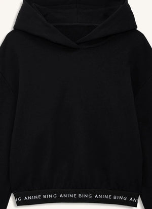 Anine Bing - Dany Crop Baumwoll Sweatshirt | Schwarz