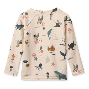 Liewood - Noah Fish Anti-UV T-Shirt Recycelte Fasern | Beige