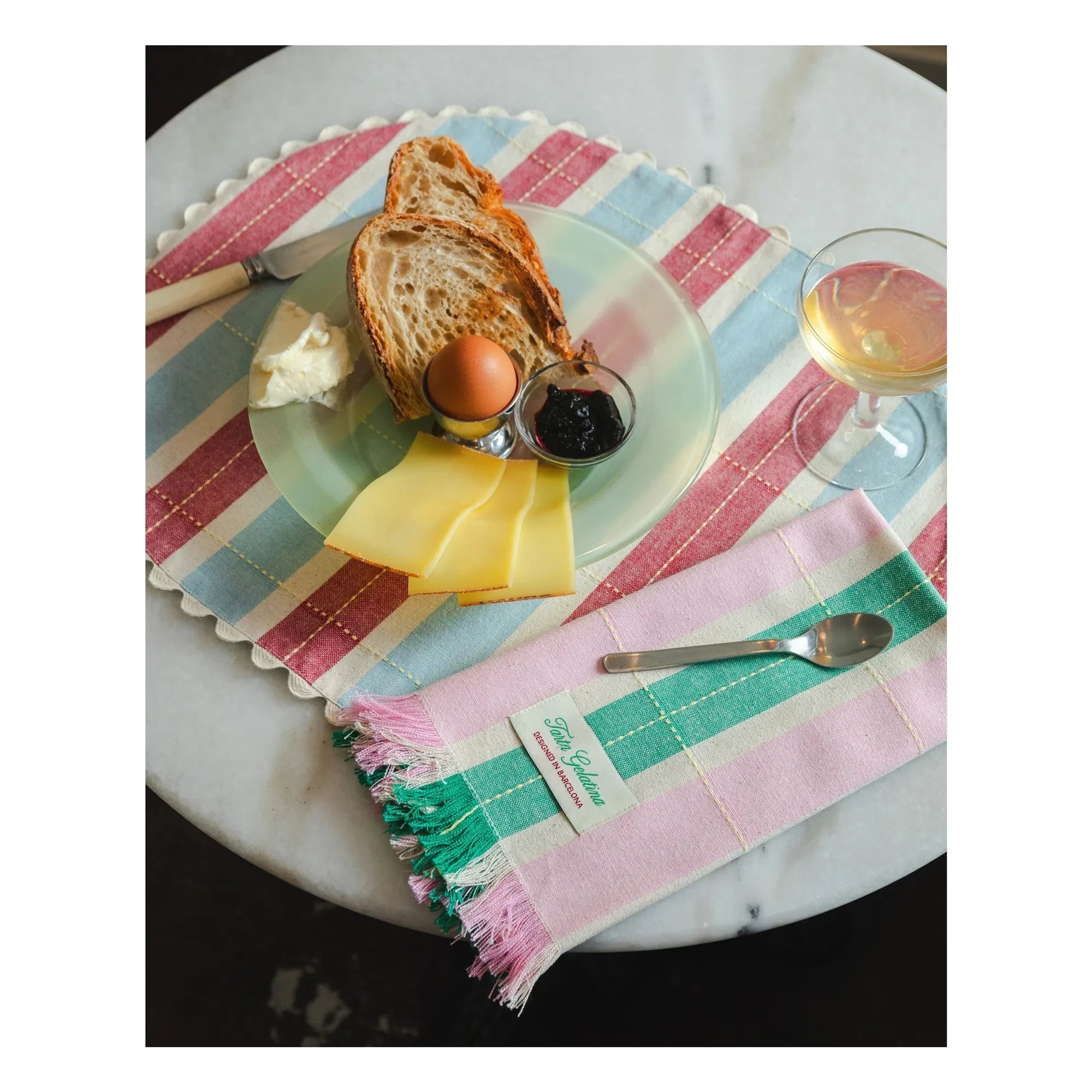 Tarta Gelatina - Platzsets aus Bio-Baumwolle - 2er-Set | Burgund